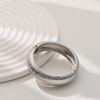Versatile Light-luxury Punk-style Open Bangle With A Wide Design