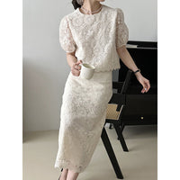 Fashionable Korean-style Top And Skirt Set For Women