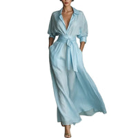 Elegant Retro Casual Fitted Waist And Slimming Pleated Dress