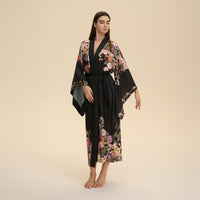 Womens SpringAutumn Printed Long-Sleeve Maxi Nightgown Loungewear