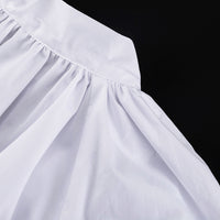 Puff-sleeved Backless Stand-collar Blouse