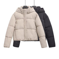 Women's Fashionable, Slim-Fit Warm Cotton Hooded Coat