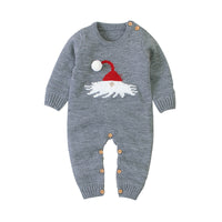 Baby Body Christmas Hat Knitted One-piece Long Sleeves Romper