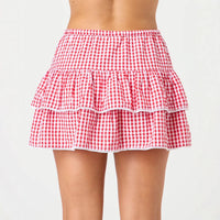Plaid Casual Sporty Y2K-style European And American Plaid Mini Skirt