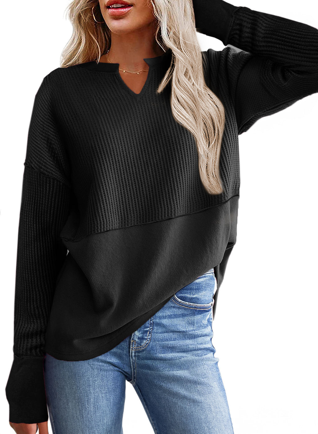 Autumn And Winter New Solid Color Loose Sweater Women's Top