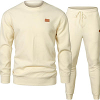 Round Neck Jacquard Sweater Set Men