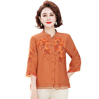 Summer Loose Embroidered Three-dimensional Blouse Shirt