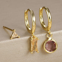 Fashion Micro Inlay Round Zircon Earrings Simple