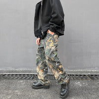 Tree Pattern Camouflage Jeans Men's Loose Straight Print