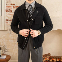 Men's Lapel Warm Coat Knitted Thick Cardigan Jacket