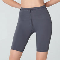 Women's High Waist Hip Lift Tight Drawstring Yoga Shorts