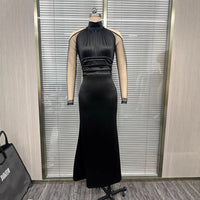Black Lace Ruched Bodycon Sexy Dress