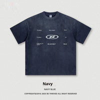 Retro Washed Round Neck Short Sleeve Men And Women