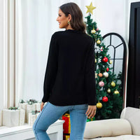 Dog Pattern Jacquard Pullover For Women