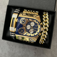 New Multi-time Zone Large Dial Luminous Men's Watch