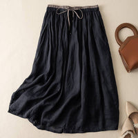 Loose Casual Drape Mid-length Double-layer High-waist Skirt For Women