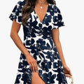 V-neck Floral-print Womens Dress