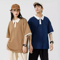 Men's Lapel Hong Kong Style Casual Short Sleeve