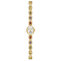 Mid-ancient Fashion Oval Colored Gems Rainbow Light Luxury Watch
