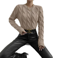 Loose-fitting Knitted Women's Pullover Sweater