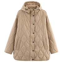 Womens Stylish Versatile Casual Waterproof Cotton-padded Hooded Jacket