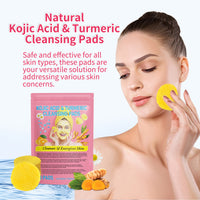 Gentle Skin Care Daily Cleaning Exfoliating Compressed Sponge Turmeric Kojic Acid Cleansing Pad