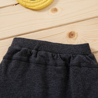 Baby Boy Brown Non-hooded Solid Color Pullover Blouse And Pants