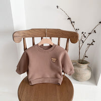 Baby Velvet Sweatshirt Baby Pullover Round Neck Warm Bottoming Shirt