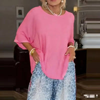 Womens Fashionable Loose Top And Wide-Leg Pants Two-Piece Set