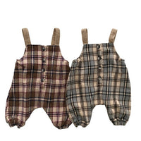 Boys And Girls Plaid Wide Crotch Korean Style Jumpsuit Casual