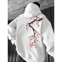 Men's Casual Printed Top Loose-fitting Hooded Sweatshirt