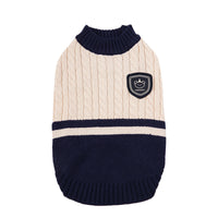 Preppy Style Dog Winter Warm Clothes Teddy Bichon Color Matching Sweater Small Dog Sleeveless Pet Clothes Wholesale