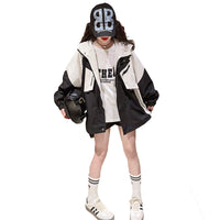 Girl All-match Western Style Fashion Colorblock Coat