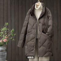 Autumn And Winter Lightweight Down Coat Women's Mid-length Fashionable Stylish Retro