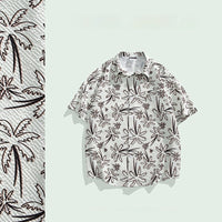 New Chinese Style Ice Silk Men's Breathable Floral New Guo Feng Lapel Vintage Shirt