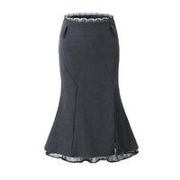 Lace Stitching Fishtail Elegant Slimming Sheath Skirt