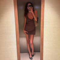 Fitted Slimming Short Polka-dot Dress For Women