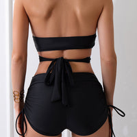 Fashion Cross Hollow Out Tied Women's Split Suit