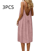 Ice Silk Linen Dress Plus-size Womens Fashion