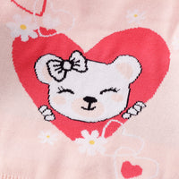 Love Cat Round Neck Cotton Double Layer Warm Sweater