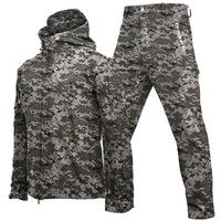 Outdoor Shark Skin Soft Shell Jacket Suit Men