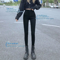 Womens High-waisted Fleece-lined Extra-thick Denim Jeans