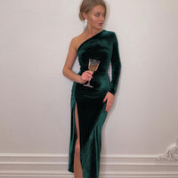 New Slim-fit One-shoulder Dress