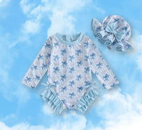 Children's Swimsuit Girls' Cute Long Sleeve One-piece Swimsuit