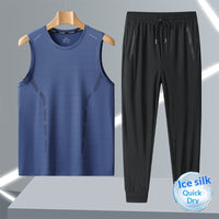 Men's Fashionable Breathable Crew-Neck Sleeveless Vest Set