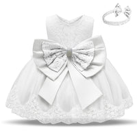 Baby Princess One Year Old Bow Lace Dress