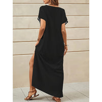Women's Printed Figure-flattering Dress Below-the-knee Length