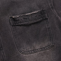 Punk Waste Soil Washed Old Ripped Denim Loose Casual Turn-down Collar Coat